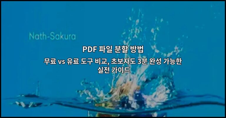 PDF 파일 분할 방법 무료 vs 유료 도구 비교, 초보자도 3분 완성 가능한 실전 가이드