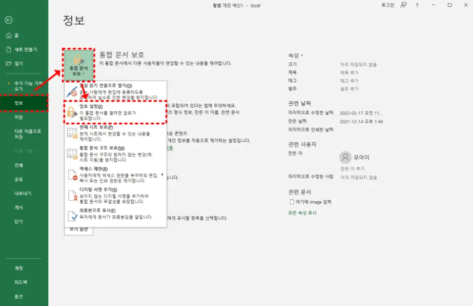 엑셀 파일 비밀번호 설정과 해제 방법 정리 관련 이미지 2